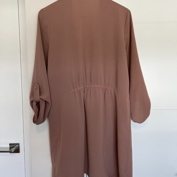 Light Mauve Slouchy Long Blazer Jacket - Picture 3 of 4